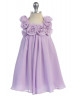 A-line Chiffon Knee Length Flower Girl Dress With Decorated Flowers